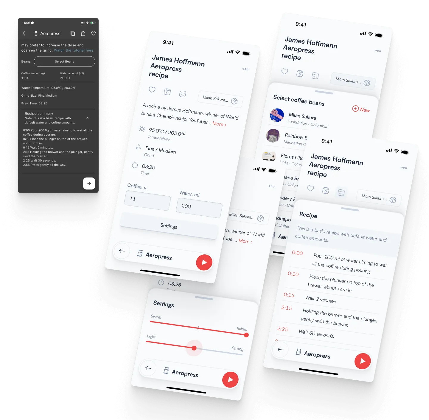 Екран рецепту кавового застосунка
